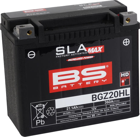 Bs-Batterie Batterie BGZ20HL BTX20HL BTX20HL-BS Batterie BGZ20HL BS SLA-Max HD