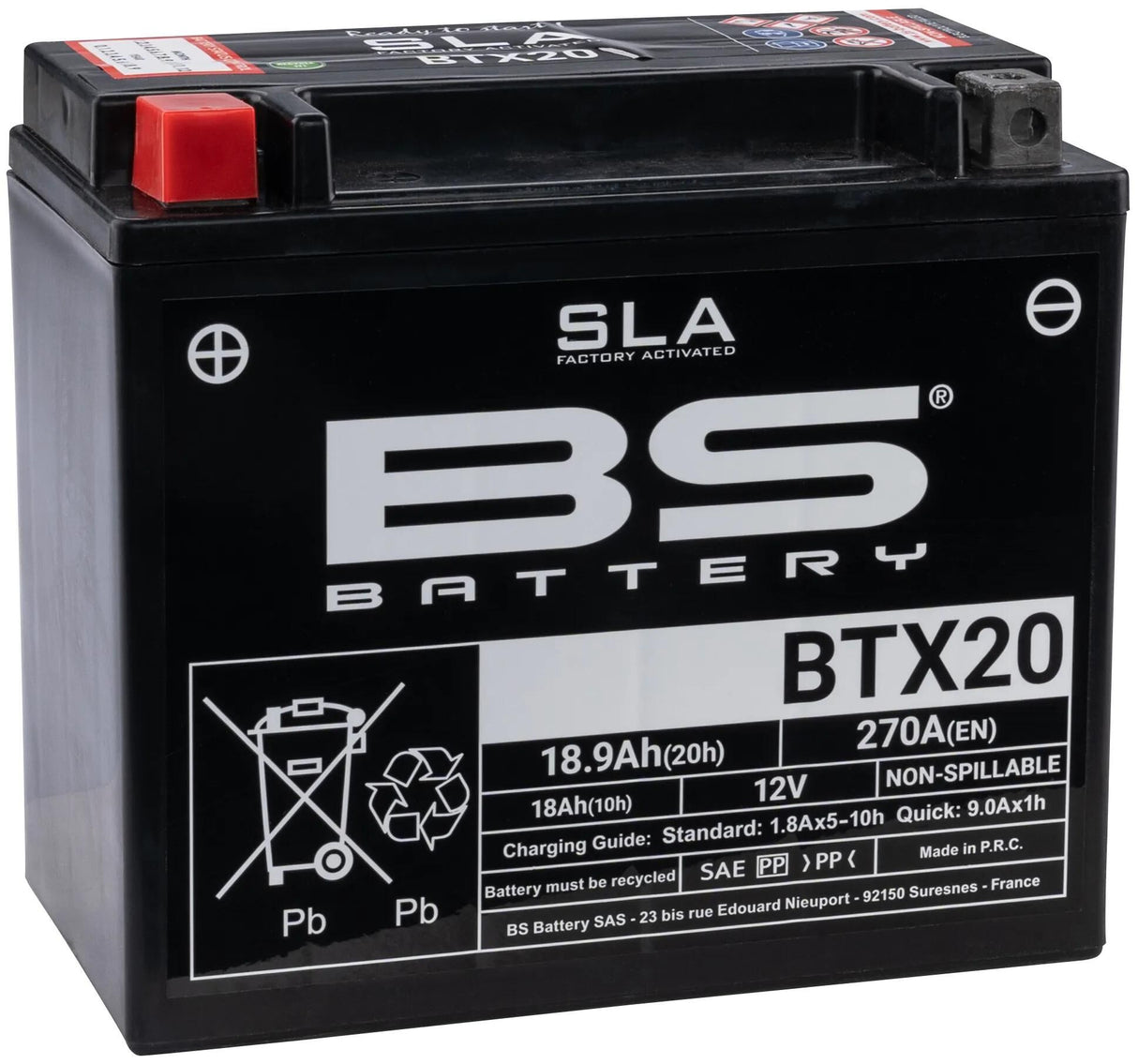 BS-Batterie Batterie bgz20h btx20h . Batterie btx20h bs sla