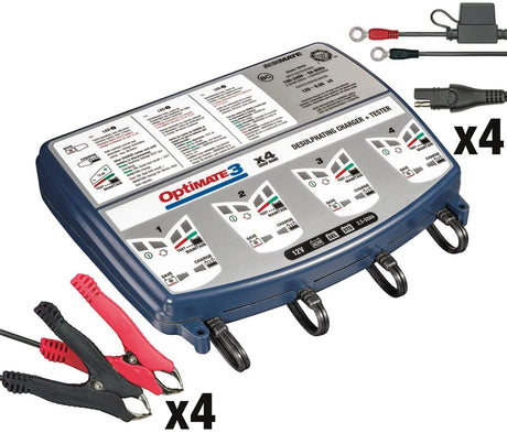 Tecmate Batterieladegerät Optimate3 Optimate 3 Ladegerät 4er Bank