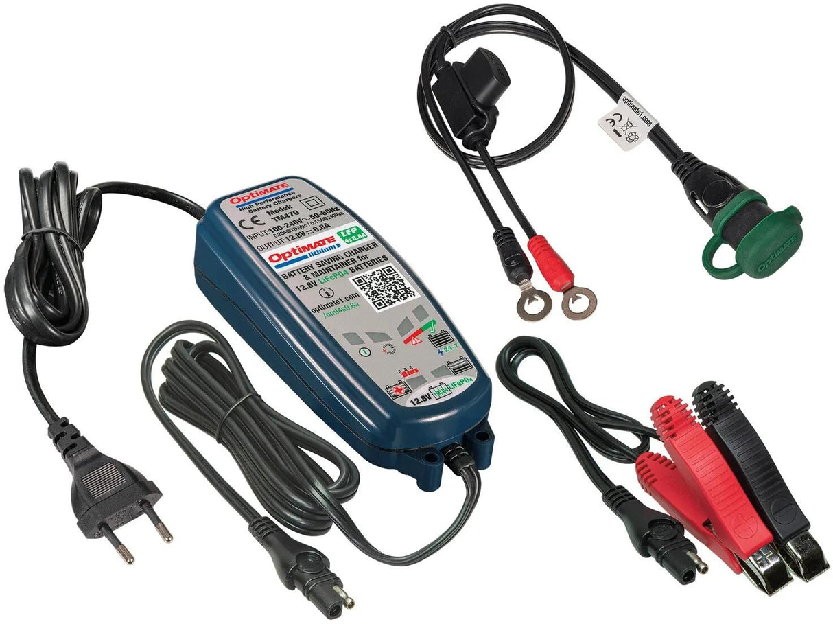 Tecmate Batterieladegerät Optimum Lithium 4s 0,8a. Optimiertes 4s Ladegerät Lithium 0,8a