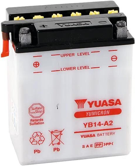 Yuasa-Batterie yb14-a2. Batterie YB14-A2 Standard ohne SP
