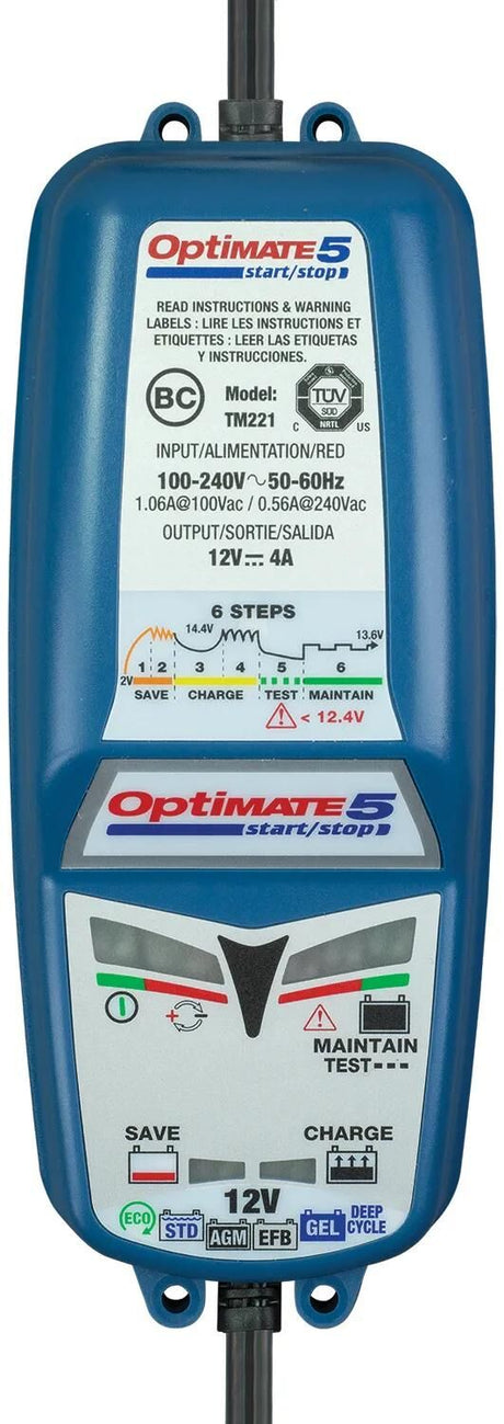 Tecmate Batterieladegerät Optimum 5 Start Stop Optimum 5 Ladegerät 4a