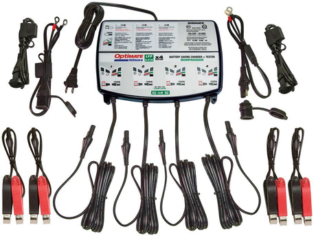 Tecmate Batterieladegerät Optimum Lithium 4x0,8a Optimiertes Ladegerät Lithium 0,8V Quad Bank