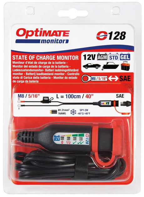 Tecmate Batteriemonitor Monitor Optimum m. Oesen-Standard