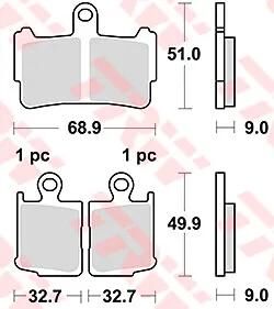 TRW Bremsbeläge MCB828 Bremsbelag MCB 828 SV Sintermetall