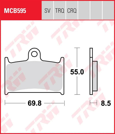 TRW Bremsbeläge MCB 595 Bremsbelag MCB 595 PC organisch perf.comfort
