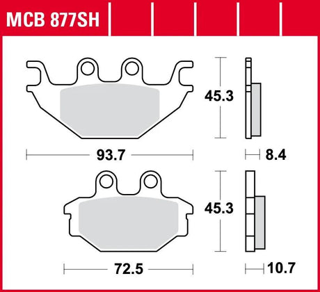 TRW Bremsbeläge MCB 877 Bremsbelag MCB 877 SH Sintermetall