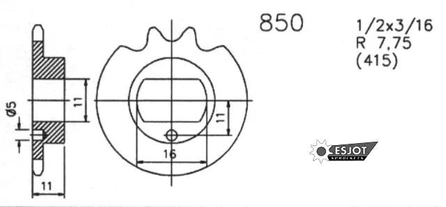 Esjot Kettenrad 0850, Kettenrad 415 13z Standard