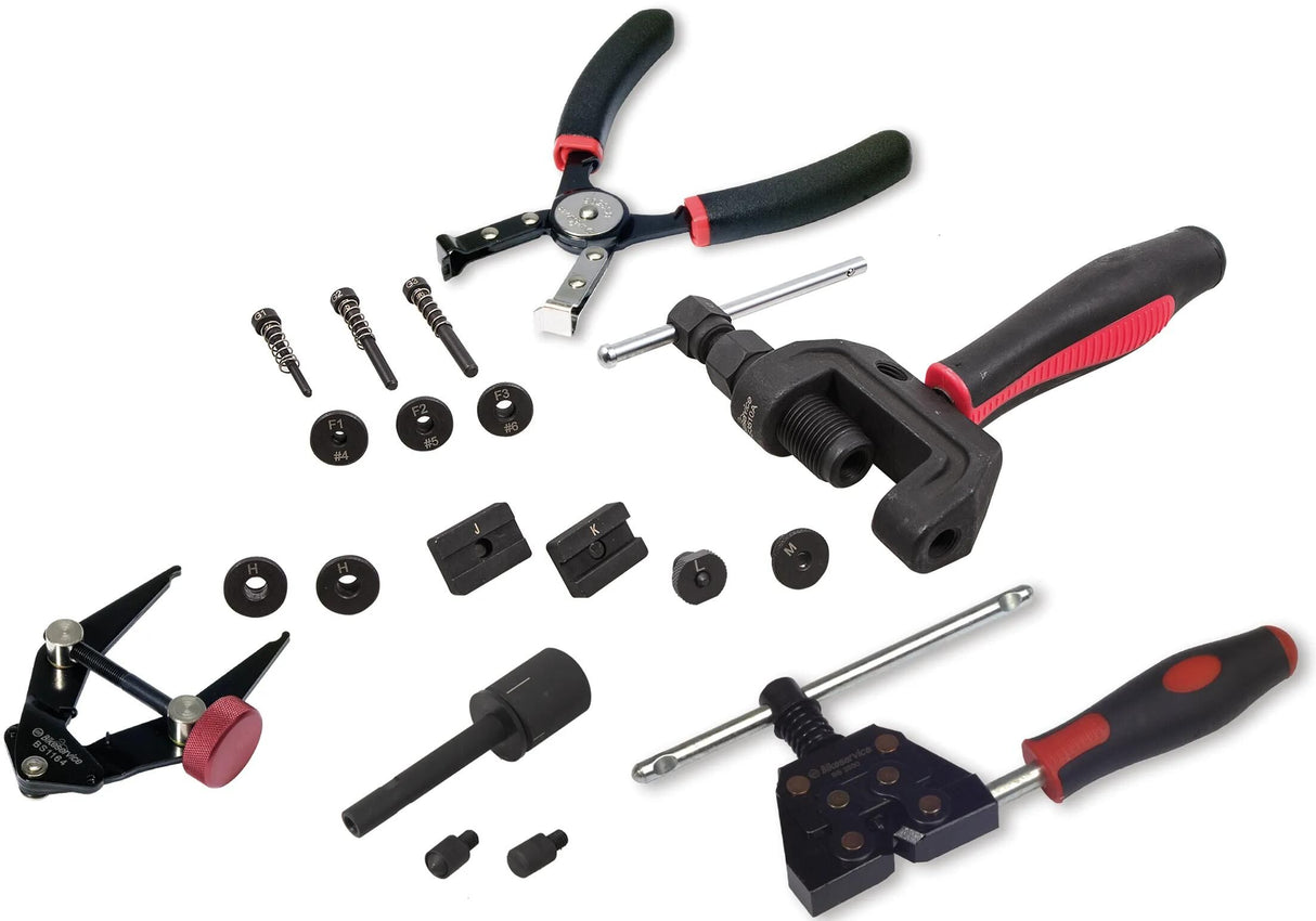Bikeservice Kettenbrech- und Nietwerkzeug-Set Profi Montgwrkzstz Kette BST 19tlg