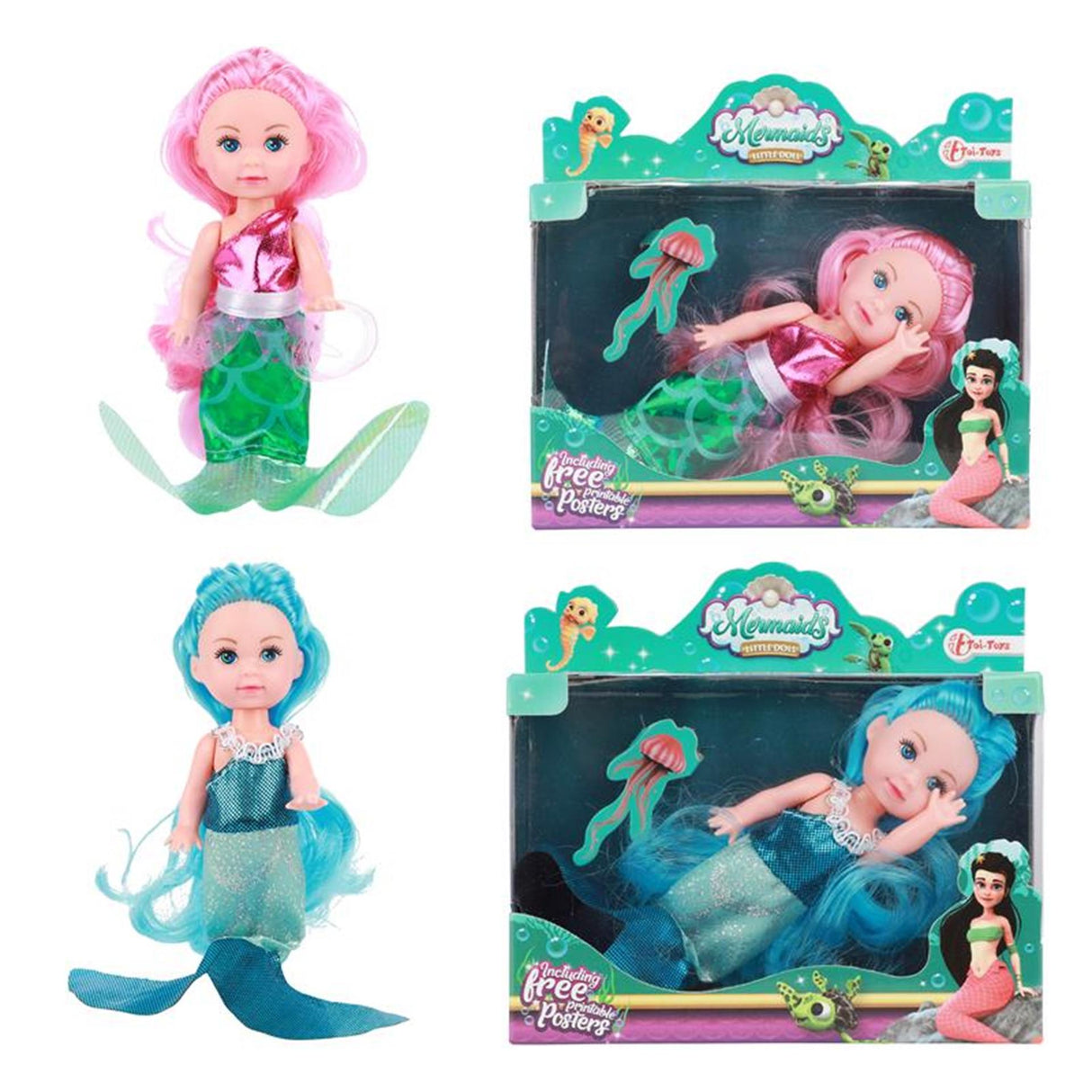 Toi-toys Toi Toys Meerjungfrauen Meerjungfrau Puppe Traumhaar 11cm