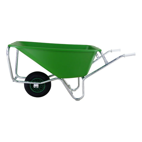 Fort Products Schubkarre F S 165l grüner HDPE-Behälter mit verzinktem Boden