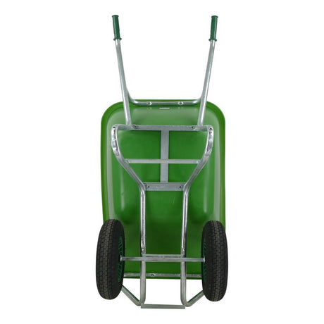 Fort Products Schubkarre F S 200l, grün verzinkte Basis, 2 Lufträder