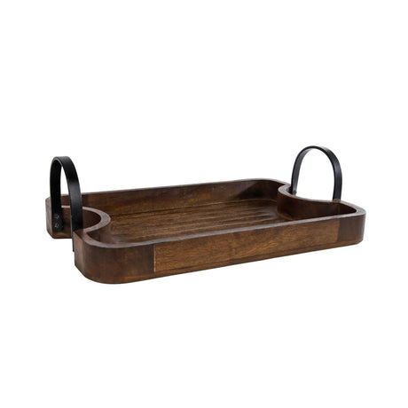 Antikbraunes Mango-Tablett von No Brand, 40 x 25 x 6,5 cm