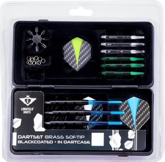 Engelhart Longfield Softdarts Darts mit Koffer und Ersatzteilen