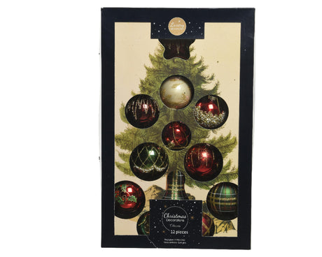 Luxuriöse Weihnachtskugeln von Decoris aus Glas in verschiedenen Weihnachtsfarben