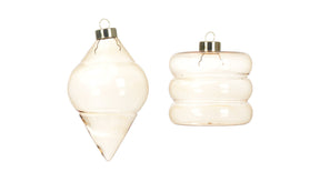 Ornament hanger glas 4 assortie d8cm groen-smoke