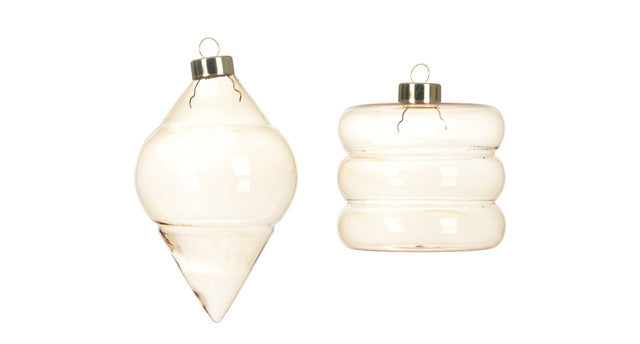 Ornament hanger glas 4 assortie d8cm groen-smoke