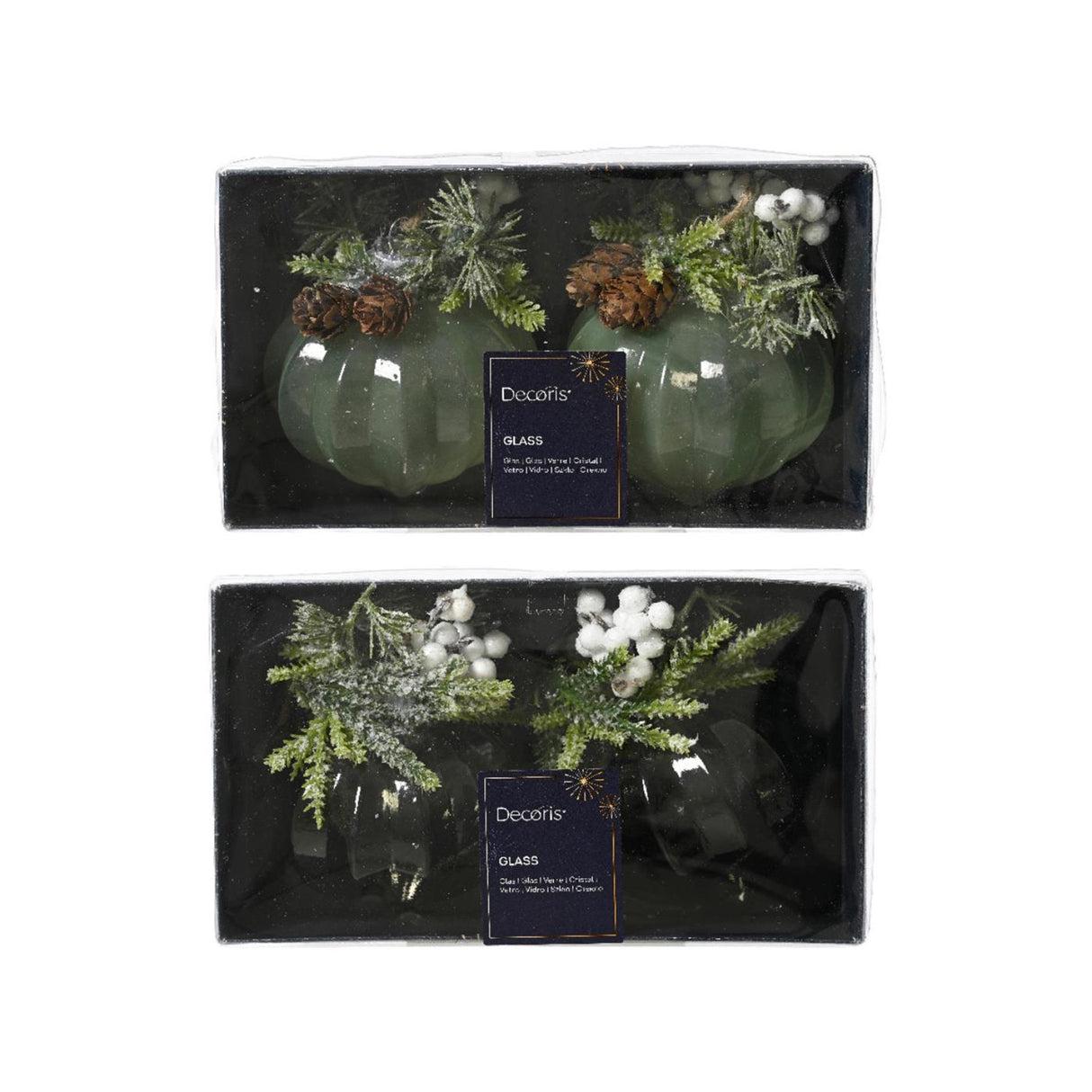 Decoris Weihnachtsanhänger-Ornament-Set bestehend aus 2 Stück ø8cm