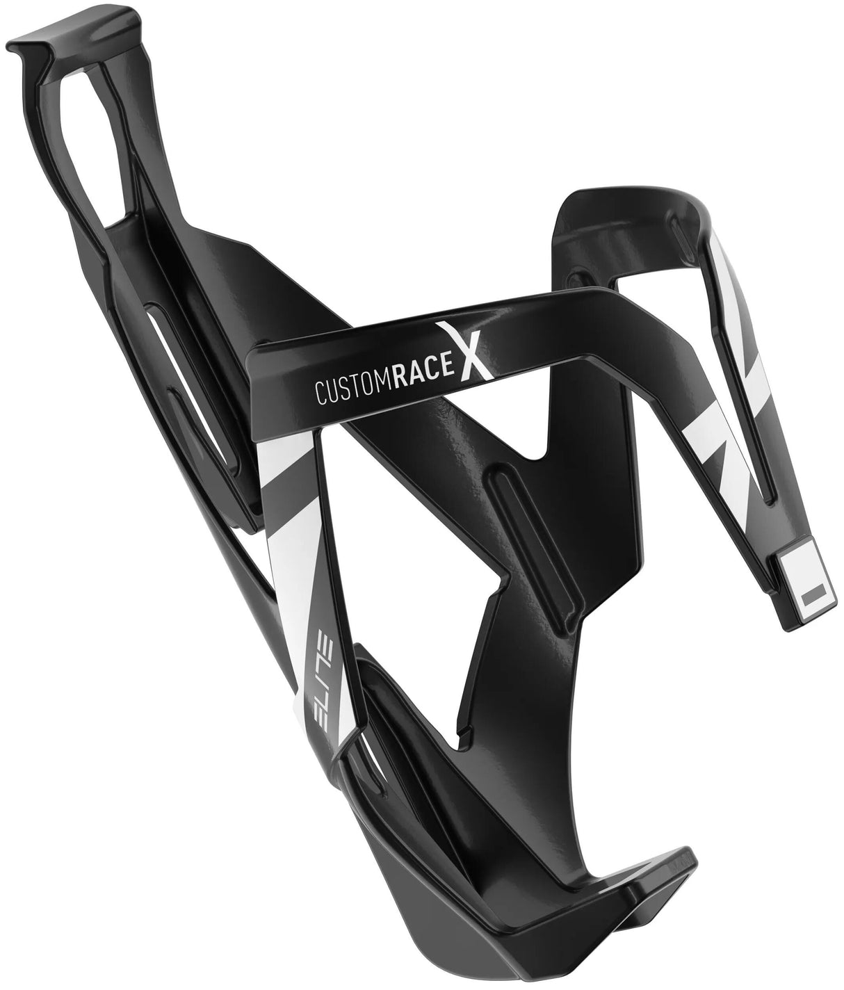 Elite Flaschenhalter Custom Race x glänzend schwarz weiß