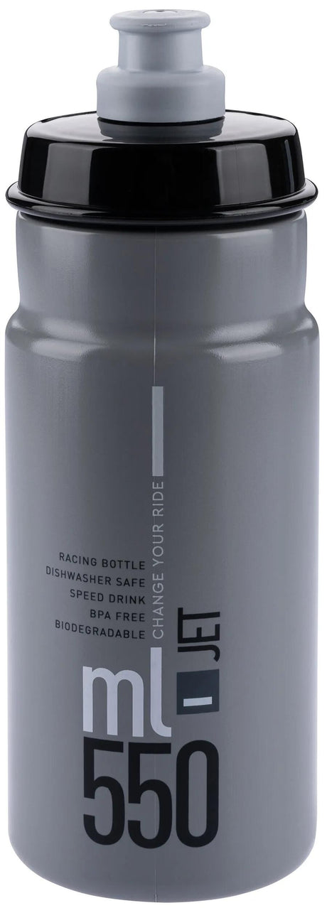 Elite-Wasserflasche Jet Plus Bottle Jet Plus 550 ml, klares Grau