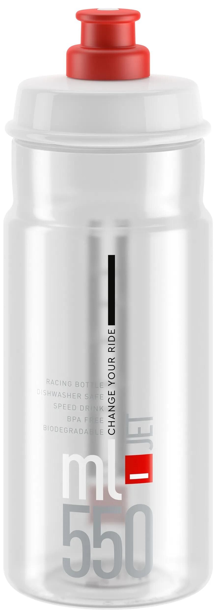 Elite-Wasserflasche Jet Plus Bottle Jet Plus 550 ml klares Rot
