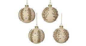 Kerstballen glas enamel - matt 4ass assortie d.8cm