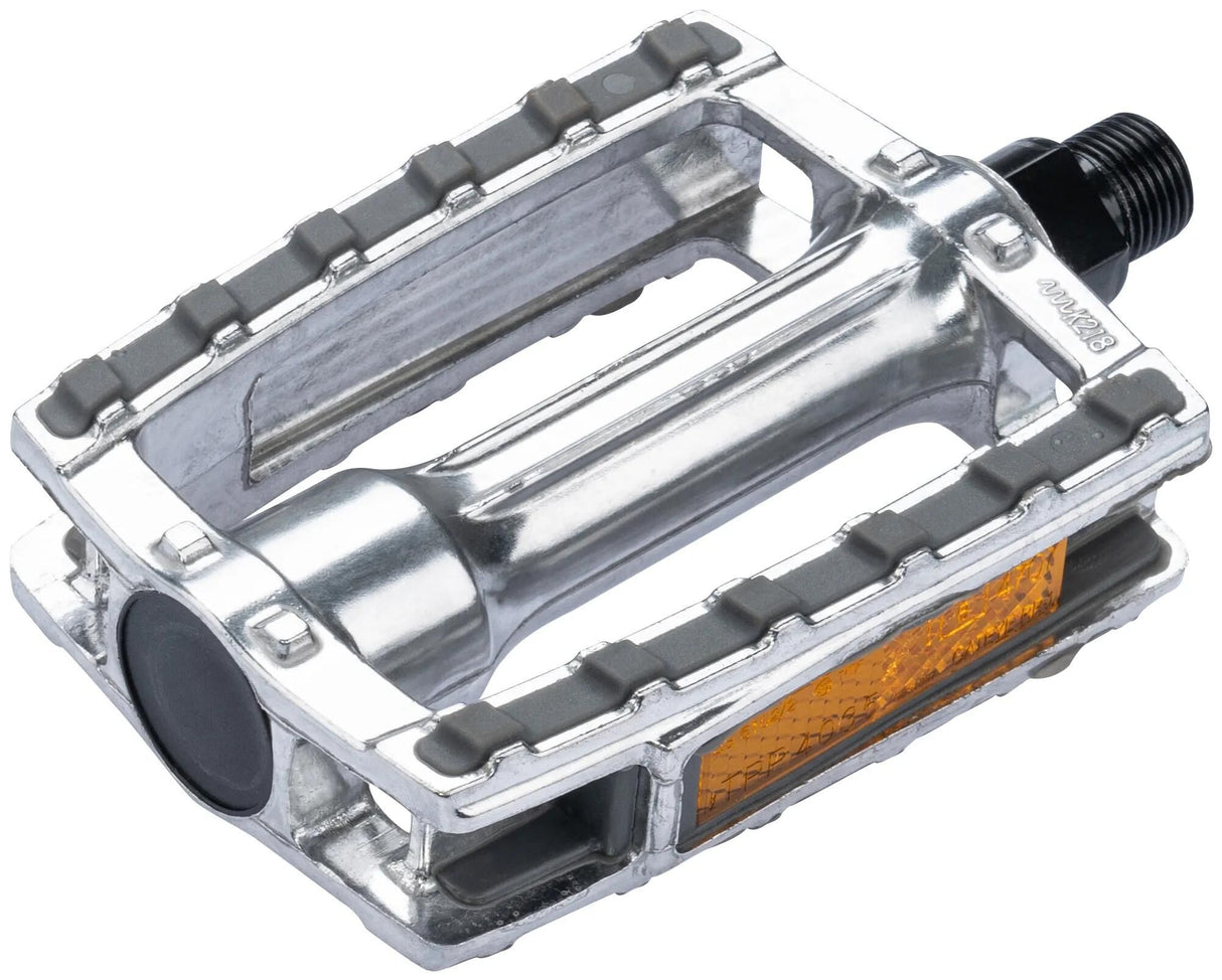 Pedal -Set Ergotec 658 9 16 mit Reflektor - Silbergrau