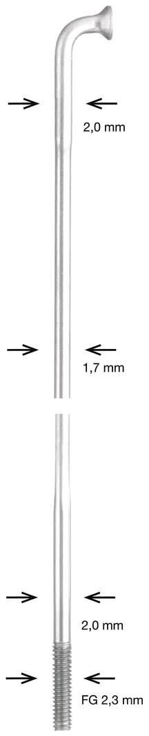 Alpina Speiche Speiche Edelstahl db 2x1,7x2mm 268mm sil.