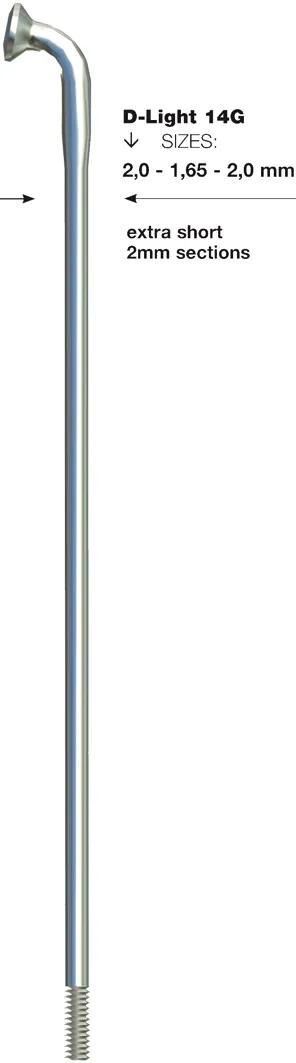 Sapim Speiche d-light Speiche d-loght Edelstahl db 2x1,65x292mm b