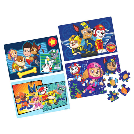 Paw Patrol Schuhkarton 4 Holzpuzzles 12-16-20-24 Teile