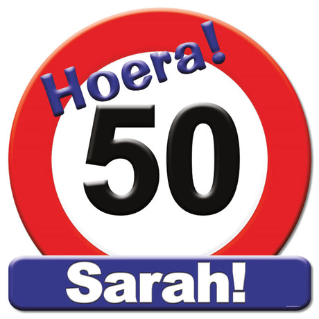 Paperdreams-Tribute-Schild-Verkehrsschild – 50 Jahre Sarah