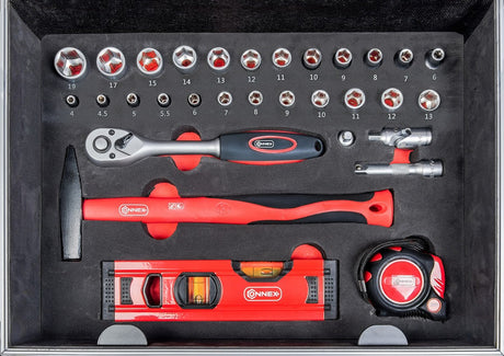 Connex Produkte Werkzeugkoffer 100-teiliger Aluminiumkoffer