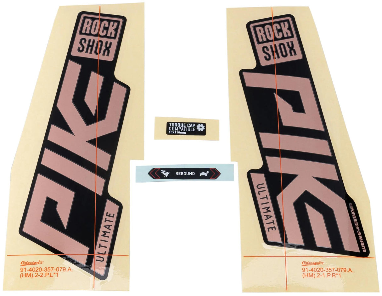 RockShox Dekorset Signature Series Aufkleberset RS Pike Ult. Mattkupfer