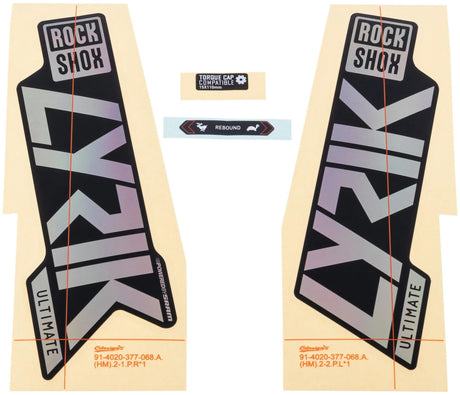 RockShox Dekorset Signatur Series Aufkleberset RS Lyrik Ult. Regenbogen