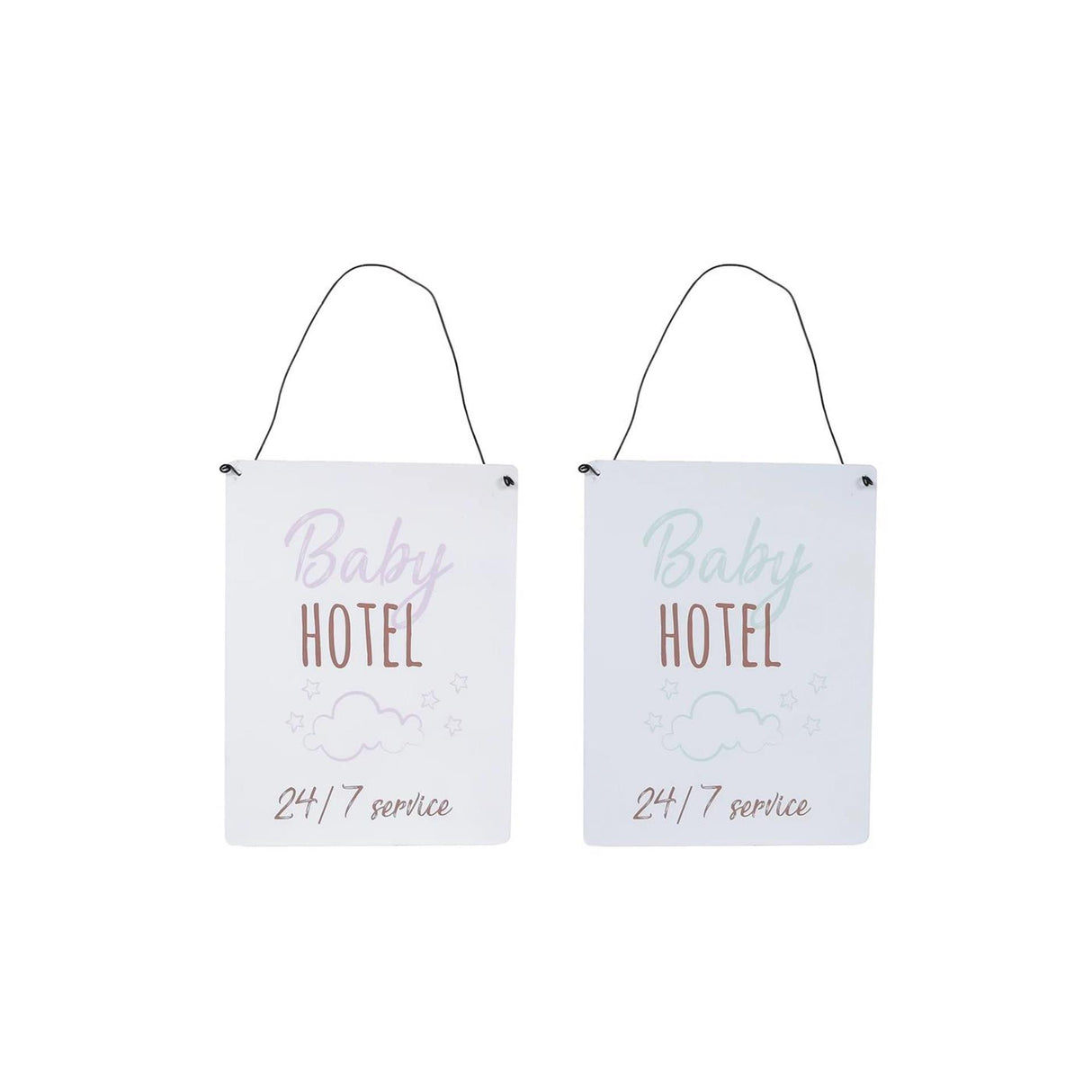Wanddekoration Babyhotel 2-fach sortiert 15x20 cm | 6 Stück