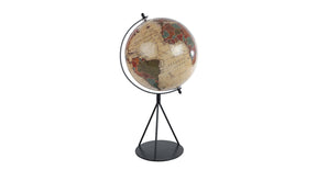 Wereldbol world l beige zwart mango 20x23x40cm