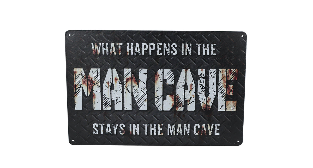 Wandbord mancave zwart metaal 30x20x0,5cm