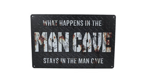 Wandbord mancave zwart metaal 30x20x0,5cm