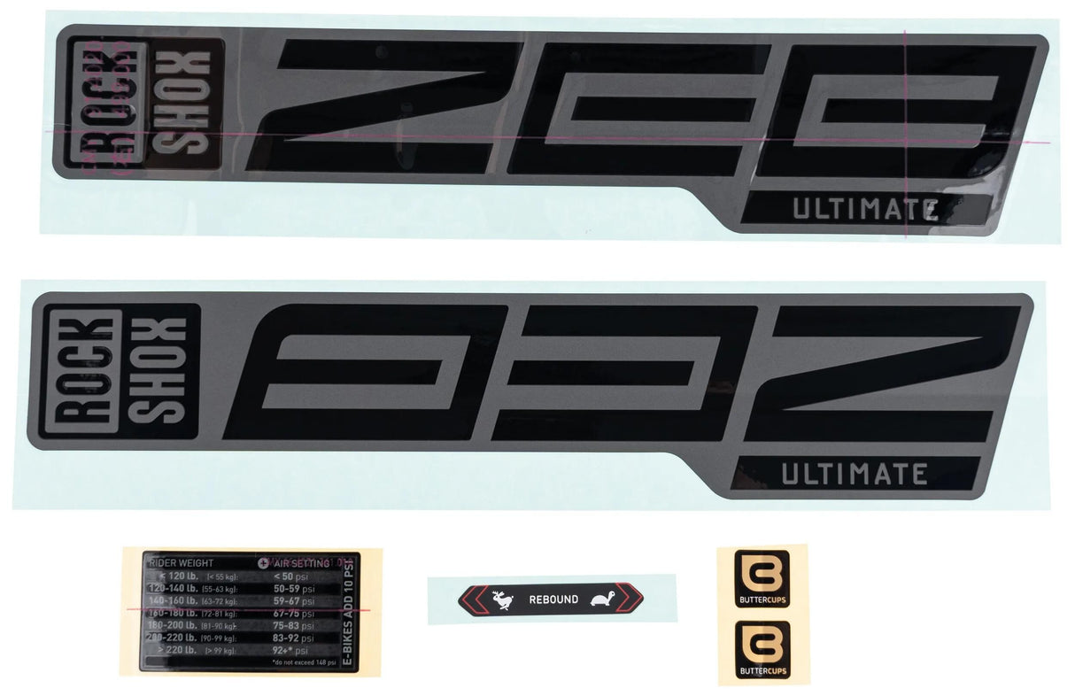 Rockshox Dekor-Set Aufkleber-Set RS schwarz 27 29 f. schwarz tauchen r.