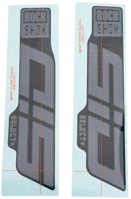 Rockshox Dekorset Aufklebersatz RS Glossy Grey 29 Gloss Grey f. Schwarz 24