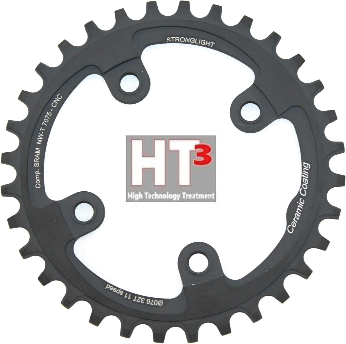 Stronglight Kettenblatt ht3 mod. 17 Kettenblatt stark. ht3 32t inneres Alu schwarz