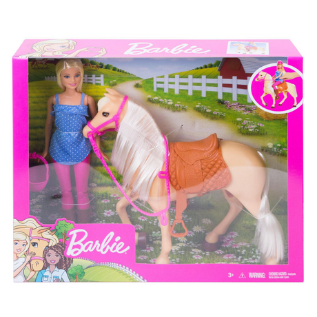Barbie-Reitset – Modepuppe mit Sattel, Zaumzeug und Helm – 30 cm