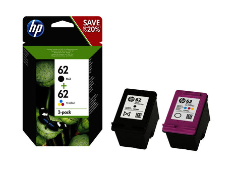 HP Tintenpatrone N9J71AE Nummer 62 2 Stück Cyan Gelb Magenta Schwarz