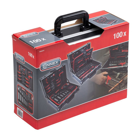 Connex Produkte Werkzeugkoffer 100-teiliger Aluminiumkoffer