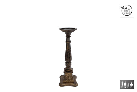 Cozydecor Kerzenständer Kathedrale aus schwarzem Holz, H44 cm