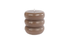 Kaars rings s grijs 7,5x7,5x7,5cm