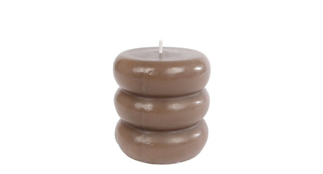 Kaars rings s grijs 7,5x7,5x7,5cm