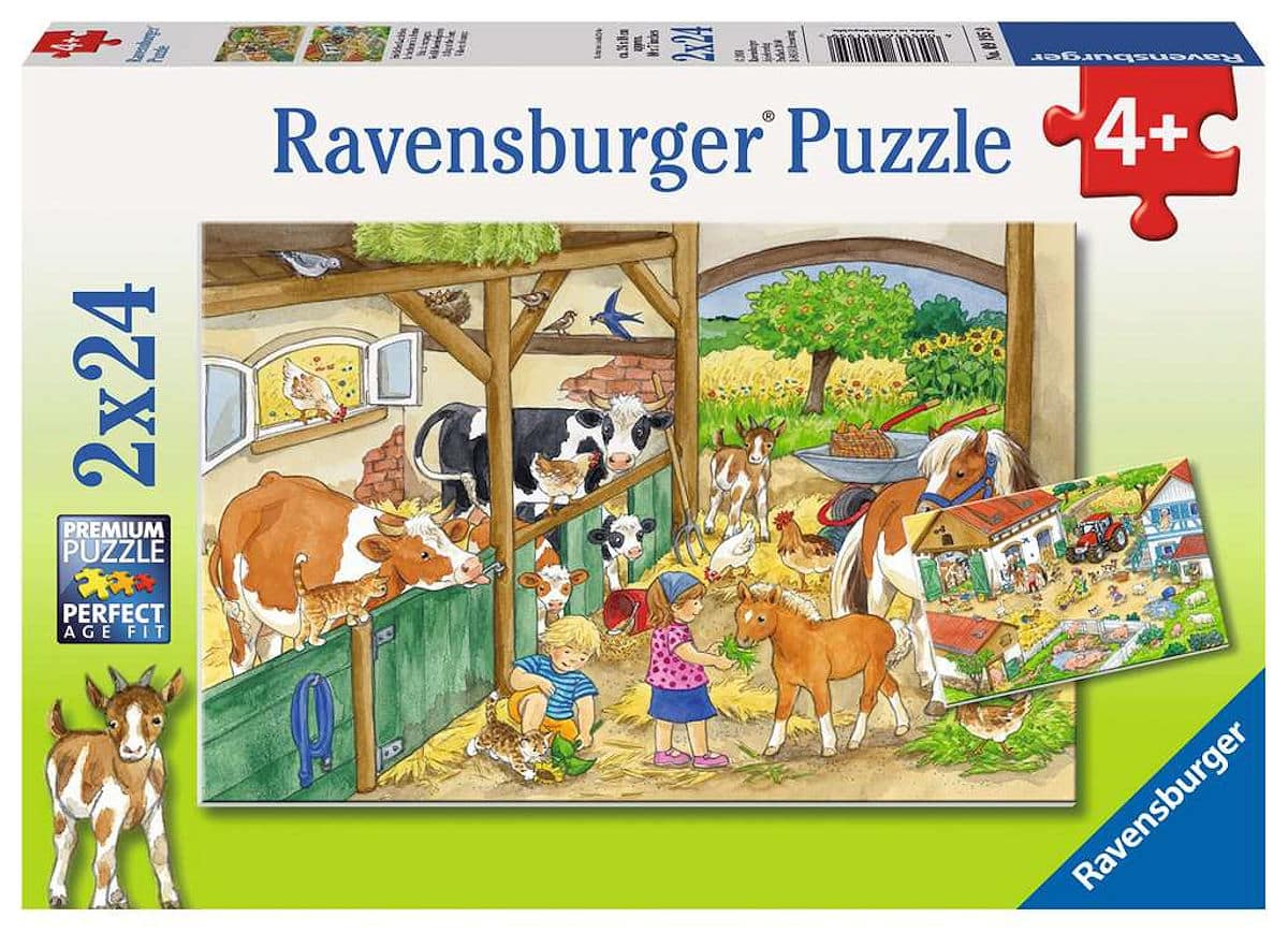 Ravensburger Puzzle Happy Farm Life – 2x24 Teile – Kinderpuzzle