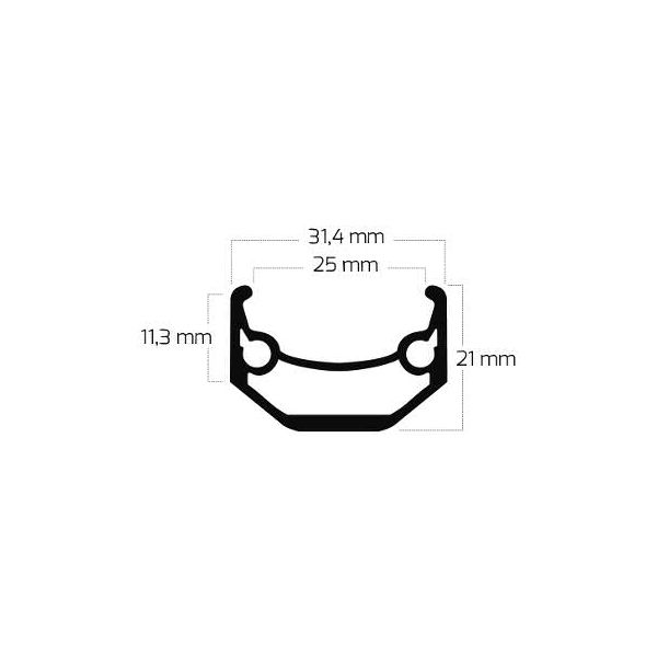 Ryde-Felge Andra 40 27,5 650b 584 x 25c Aluminium – 36-Loch-Scheibe 14 g – Schwarz