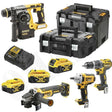 Dewalt combo set 18v dck428p3t (dcf891, dcd796, dcg405, dch273) 3x5,0ah tstak